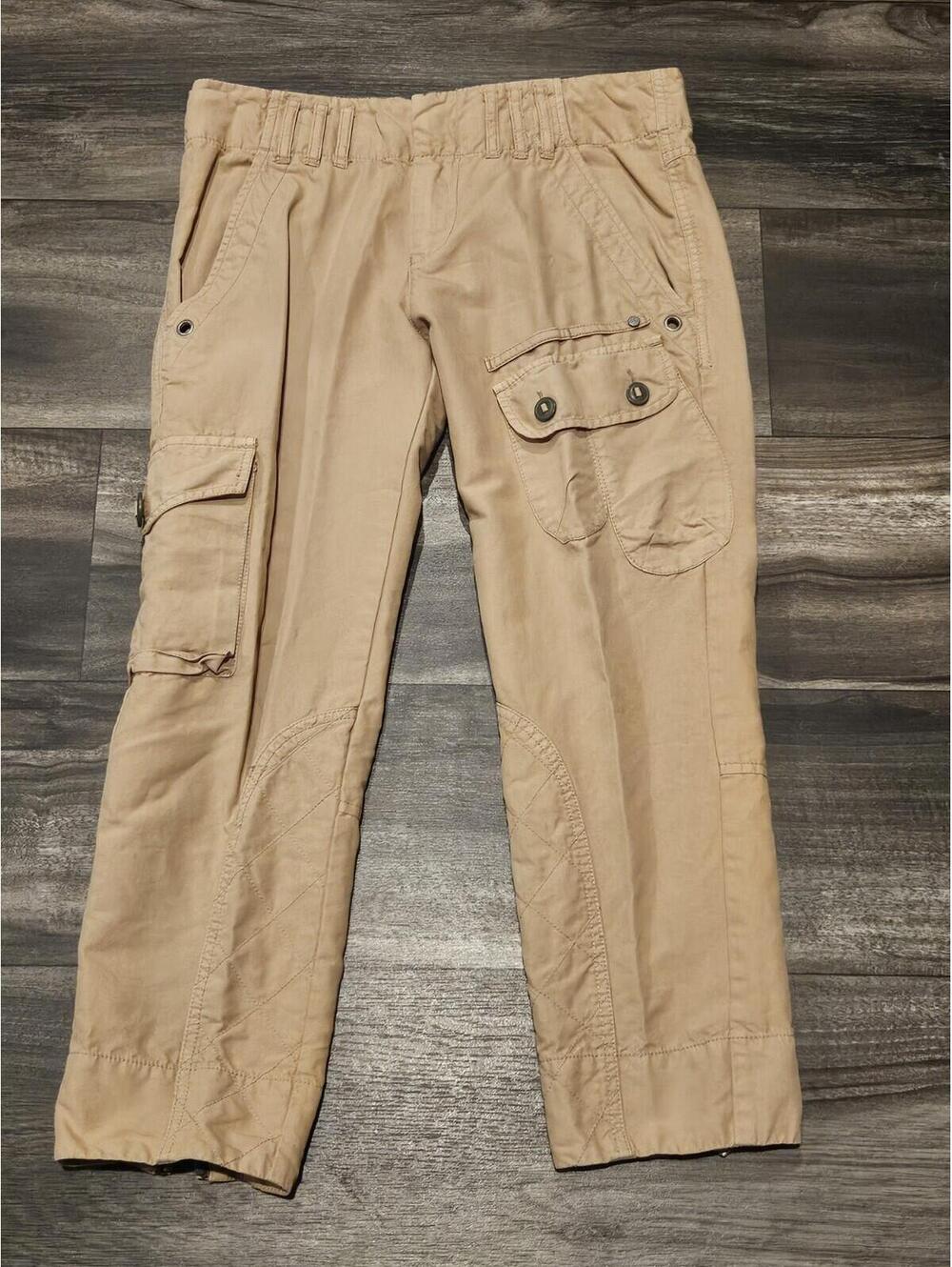 Diesel "Fly Deck" Cargo Pants Khaki Size 28 Cropped Ankle Zip